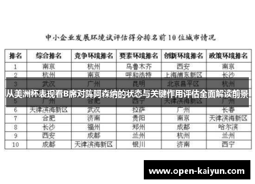 从美洲杯表现看B席对阵阿森纳的状态与关键作用评估全面解读前景 从美洲杯表现看B席对阵阿森纳的状态与关键作用评估全面解读前景